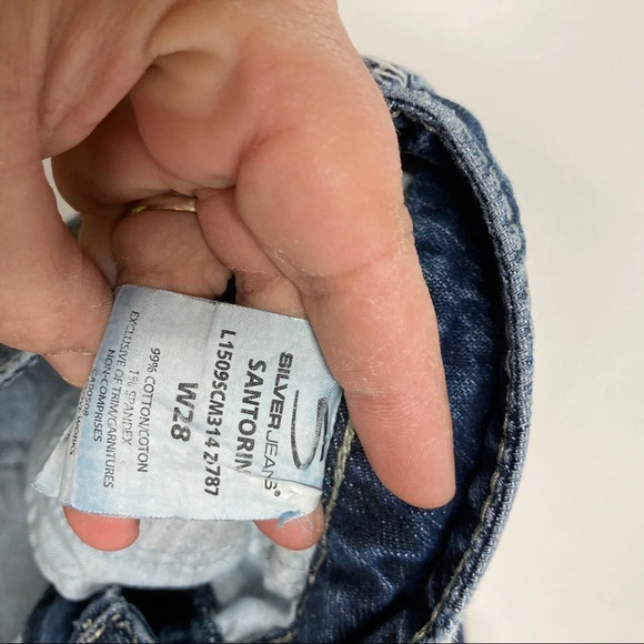 Silver Jeans Women's Sz 28 Santorini Capri/Cropped Jeans Medium Wash Blue Denim - Picture 8 of 11